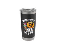 Summerween Vibes Squelette Crème glacée Vacances d'été Drôle Gobelet isotherme en acier inoxydable double paroi