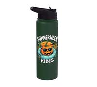 Summerween Vibes Squelette Fantôme Plage Halloween Stainless Steel Insulated Water Bottle