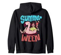 Summerween Vibes Squelette Piscine Flamant Rose Été Halloween Sweat à Capuche