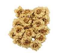 Summerwindy 50 Pieces Roses en Soie de Mariee de Fleurs artificiels Decoration de Mariage de Artificiel (Or)