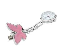 Summerwindy Montre Infirmiere Blanc Mouvement a Quartz Alliage Papillon Attache Epingle