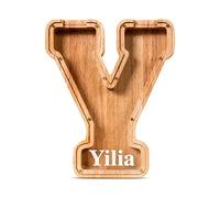 SummiDate Tirelire Lettre en Bois | Personnalisable Tirelire incassable pour garçons et Enfants | Alphabet A-Z| Cadeau d'anniversaire de Banque de pièces pour Les Filles