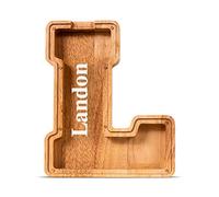 SummiDate Tirelire Lettre en Bois | Tirelire incassable pour garçons et Enfants | Alphabet A-Z| Cadeau d'anniversaire de Banque de pièces pour Les Filles