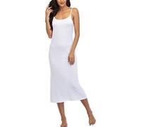 Summienlink Robe de Nuit Longue sans Manches pour Femme, Blanc, X-Large