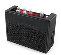 summina Amplificateur multi-effets pour guitare, 5 W, avec fonction Tap Tempo, 80 rythmes de batterie, accordeur intégré, entrée AUX et prise jack pour les écouteurs, adaptateur d’alimentation inclus