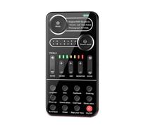 summina Changeur de voix - Carte son externe en direct avec 9 effets sonores - Lumière colorée - Mini microphone de diffusion en direct - Machine à effets sonores pour téléphone, ordinateurs