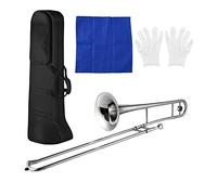 summina Trombone alto argenté en laiton si bémol avec embout en cupronickel et étui de nettoyage