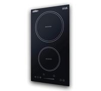 Summit Appliance SINC2B230B - Plaque à induction 2 zones de 30 cm de large, noir, puissance de cuisson 3600 W, fonction de renfort, coupure de sécurité, minuterie, verrouillage enfant, arrêt
