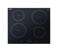 Summit Appliance SINC4B241B - Plaque à induction 4 zones de largeur 24 pouces, noir, puissance de cuisson 7200 W, fonction impulsion, fonction minuterie, coupure de sécurité, voyant de chaleur