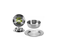 Summit Lot de 2 assiettes et bols en acier inoxydable pour camping, randonnée, cuisine