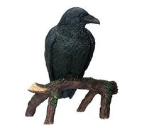 Summit YTC International Figurine Corbeau sur Branche d'arbre Noir Décoration Gothique
