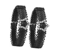 SUMMITDRAGON 1 paire de sangles de chaussures élastiques à la mode avec boucles en strass pour talons hauts et design antidérapant pour un usage quotidien, En forme d'étoile noire, Taille unique