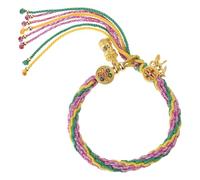 SUMMITDRAGON Accessoire tissé en coton robuste de style tibétain pour femme qui cherche chance et protection dans des perles colorées multicouleurs tendance, taille unique, Comme décrit