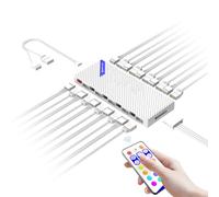 SUMMITDRAGON Adaptateur de contrôle de ventilateur 10 ports haute efficacité prend en charge la vitesse réglable et les ventilateurs ARGB 3 broches refroidissement boîtier PC connexion facile