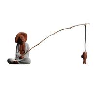 SUMMITDRAGON Artistic Ceramics Figurine de pêche Jiang Taigong pour décoration de maison et accessoires de bureau Accessoires de thé KungFu