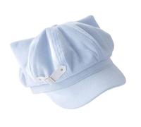 SUMMITDRAGON Bérets tendance britanniques élégants avec boucle pour chaton et oreilles de chaton pour promenade, club, cabbie noir pour femme, bleu clair, Taille unique