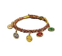 SUMMITDRAGON Bracelet ethnique tissé à la main en corde colorée à cinq voies Dieu de la richesse Bracelet réglable doux et confortable
