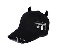 SUMMITDRAGON Chapeau de Baseball Voyage Adulte Diable avec Corne Ajustement Extérieur Taille Randonnée Cyclisme Chapeau de Soleil Chaud, Modèle de clé noire, taille unique