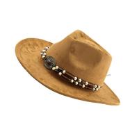 SUMMITDRAGON Chapeau ethnique populaire pour bal masqué, gentleman jazzy chapeau avec ceinture perlée adulte concert pop danse couvre-chef festival de musique
