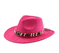 SUMMITDRAGON Chapeau ethnique populaire pour bal masqué, gentleman jazzy chapeau avec ceinture perlée adulte concert pop danse couvre-chef festival de musique