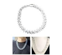 SUMMITDRAGON Collier avec chaîne à pointes en acrylique transparent Rock Punk - Bijoux transparents - Pour homme et femme