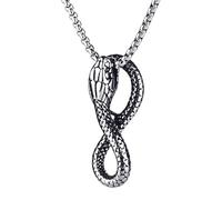 SUMMITDRAGON Collier avec pendentif serpent gothique - Accessoires - Collier serpent Ouroboros - Chaîne en acier inoxydable - Pour déclaration de mode - Pendentif en acier inoxydable, taille unique