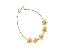 SUMMITDRAGON Collier délicat avec pendentif en forme de fleur froissée - Plusieurs options de chaîne - Chaîne de clavicule faite à la main - Bijoux féminins - Pendentif en alliage résistant à