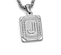 SUMMITDRAGON Collier punk unique en acier inoxydable avec lettre carrée, convient pour un usage quotidien et une fête, taille unique, Comme décrit, Comme décrit.