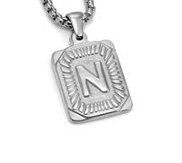 SUMMITDRAGON Collier punk unique en acier inoxydable avec lettre carrée, convient pour un usage quotidien et une fête, taille unique, Comme décrit, Comme décrit.