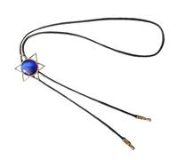 SUMMITDRAGON Cravate unisexe en corde tressée avec pendentif étoile hexagonale en pierre Western Bolotie Bijoux Collier réglable tissé à la main