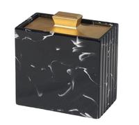 SUMMITDRAGON Distributeur de cure-dents avec motif marbré et support de coton-tige pour salle à manger commerciale, solution anti-poussière, organisateur de qualité restaurant