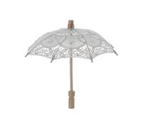 SUMMITDRAGON Élégant parapluie en dentelle pour fête des années 1920 et mariage Accessoires de photographie Blanc Parasol en dentelle pour femme Cosplay Accessoires photo Parapluie, blanc, S