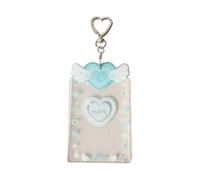 SUMMITDRAGON Élégant porte-carte photo porte-clés élégant en forme d'aile d'ange pour ajouter du plaisir à votre sac organisateur de cartes tendance, bleu, taille unique