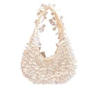 SUMMITDRAGON Élégant sac à bandoulière en PVC orné de coquillages, sacs légers sous les aisselles, sac à main spacieux pour femmes et filles, sac à bandoulière multifonctionnel fait à la main