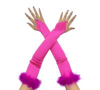 SUMMITDRAGON Mitaines élégantes des années 1920 pour femmes - Manches longues pour diverses occasions - Teaparty Dressingup Armwear Mitaines, rose rouge, taille unique
