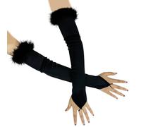 SUMMITDRAGON Mitaines élégantes des années 1920 pour femmes - Manches longues pour diverses occasions - Teaparty Dressingup Armwear Mitaines, Noir , taille unique