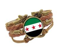 SUMMITDRAGON Montrez votre amour pour la Syrie avec ce bracelet robuste en cuir synthétique adapté à toutes les occasions, taille unique, Comme décrit