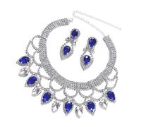 SUMMITDRAGON Parure de bijoux en cristal faite à la main comprenant un collier et des boucles d'oreilles pour ajouter une touche de charme à n'importe quelle tenue collier de mariage, taille unique