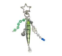 SUMMITDRAGON Pendentif en forme de poisson artificiel articulé - Queue naturelle - Effet de mouvement - Porte-clés créatif pour activités de plein air, Vert, taille unique