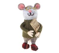 SUMMITDRAGON Petite figurine en feutre aiguilleté - Personnages de dessins animés classiques - Souris feutrée - Décoration de Noël pour la maison - Figurine miniature en feutre