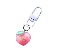 SUMMITDRAGON Porte-clés en résine avec anneaux en forme de fruits en gelée - Décoration pour sac à main - Cadeau d'anniversaire unique, pêche, taille unique