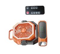 SUMMITDRAGON Ventilateur de camping à piles 20 000 mAh 10 000 mAh avec fonction brumisation, lumière LED et télécommandes, ventilateur à oscillation automatique