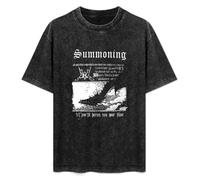 Summoning Let Mortal Heroes Sign Your Fame Men's T-Shirt Unisex Black Cotton Hip Hop Print Tee Shirts 3XL