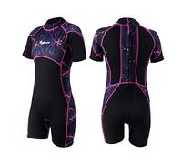 Summshall Combinaison Surf Enfant pour Garçons Filles 2.5mm Neoprene, Anti-UV Anti Meduse Combinaison plongée Enfant hermique Une Pièce Shorty pour Plongée Natation Activités Aquatiques