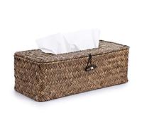 Sumnacon Boîte à Mouchoir Rectangulaire Distributeur boîte tissée en roseaux,pour la Famille,la Bureau,la Tablette (café)