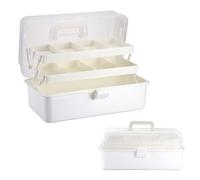 SUMNACON Boîte multi-usages à 3 couches sans BPA - Boîte à crayons - Boîte de rangement réglable - Boîte à cosmétiques - Orgnizer portable avec couvercle - Pour travaux manuels, maquillage, outils de