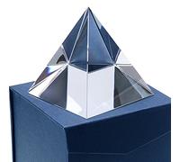 SUMNACON Cristal Pyramide en Verre Claire et Une Belle Boîte, pour Photographie,Décoration, Cadeau ou Presse -Papier etc. (100mm)