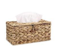 SUMNACON Deckerl Boîte à mouchoirs en rotin marron avec boîtes à mouchoirs cosmétiques Boîte de rangement pour salle de bain, salon, bureau, restaurant, travaux manuels (rectangulaire, grande)