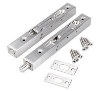 Sumnacon Lot de 2 boulons encastrés de porte - 15,2 cm - Verrou de sécurité dissimulé pour portes françaises, portes composites, portes en bois, portes doubles, portes factices, finition en acier