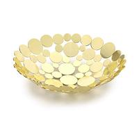 SUMNACON Panier à Fruits de Comptoir en Métal - Bol de Rangement de Cuisine et Salle à Manger - Présentation et Support de Rangement pour Pain et Légumes - Doré